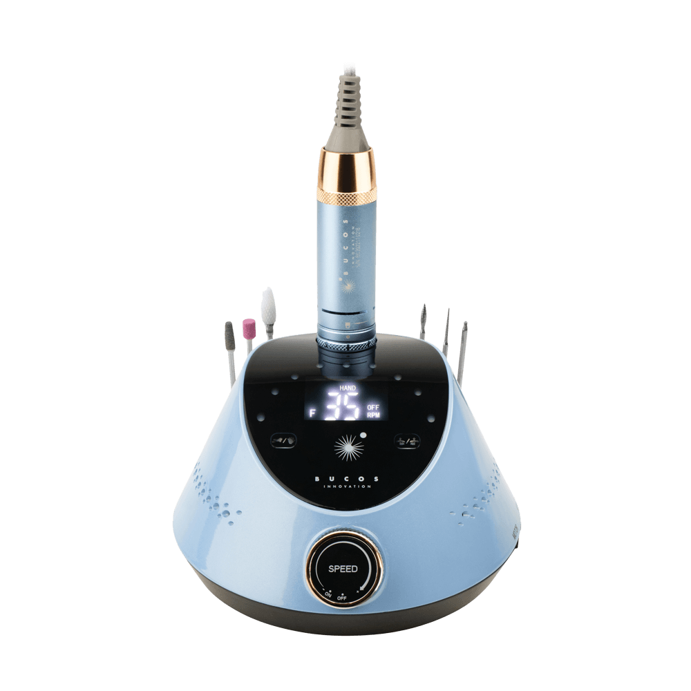 Frezarka do manicure Bucos Nail Drill X2 PRO WHITE PEARL 65 W, 35 000 obr./min Błękit oceanu
